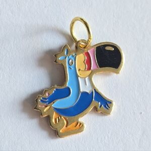 Vintage Toucan Sam pendant charm enamel gold tone Froot Loops cereal